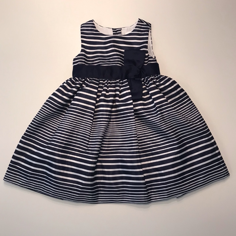 Classic Gymboree Navy & White "silk" dress, 3T